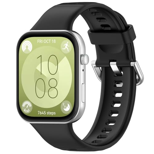Bracelet montre intelligente compatible Huawei Watch Fit 3 silicone noir