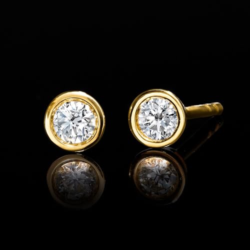 Ross-Simons 0.10 ct. t.w. Bezel-Set Lab-Grown Diamond Stud Earrings in 18kt Gold Over Sterling3