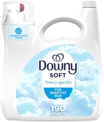 Downy Free & Gentle Fabric Softener, Fabric Conditioner, Hypoallergenic, 190 Loads, 140 fl oz, Downy Fabric Softener, Liquid Fabric Softener