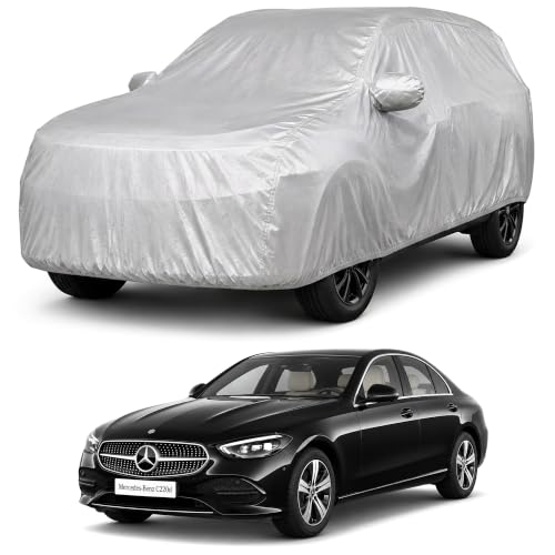 Image of Autofact Car Body Cover Compatible with Benz C220d | Custom Fit Car Cover | 100% Water-Resistant| Triple-Stitched Lightweight Fabric | Dustproof | Indoor & Outdoor Use | Elastic Bottom