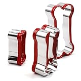 3-Piece Dog Bone Cookie Cutters Set (2.36''/3.14''/3.9'') - Coated with Soft PVC for Protection, Non-Slip Baking Tools for Dog Treats & Cookies.By ENBRWAS