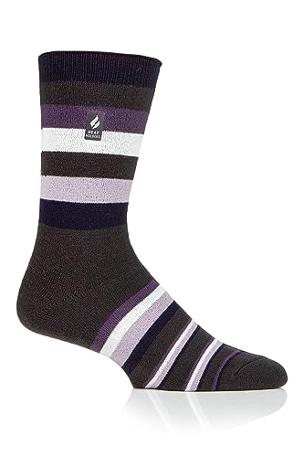 HEAT HOLDERS Men's Phillip ULTRA LITE™ Multi Stripe Crew Socks Charcoal/Red/Men's 7-124