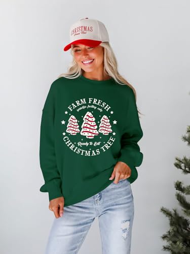 Christmas Sweatshirts for Women Funny Christmas Tree Xmas Cute Graphic Long Sleeve Shirt