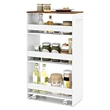 【Optimisation de l'Espace】Chariot de rangement de 25 cm de large, idéal pour les espaces restreints. 8 cm plus large que la version précédente, offrant une plus grande capacité de stockage