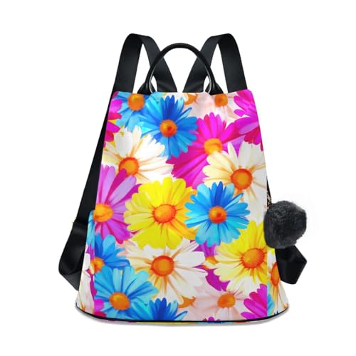 Marguerites bleues florales : papier peint au motif floral coloré pour décoration murale chic