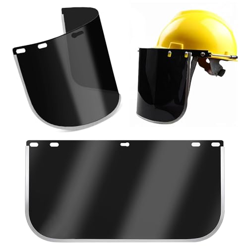 Linzerry 2 PCS Lente de Repuesto para Protector Facial, Viseras de Repuesto Tintadas 39.5x20cm, 1mm Grosor, Pantalla Protectora para Soldadura, Esmerilado y Corte, Accesorio para Máscara de Seguridad
