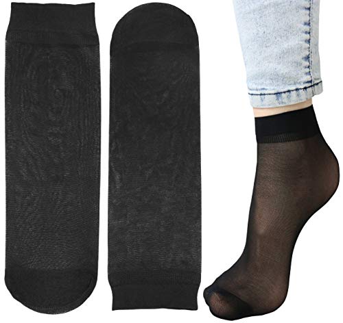 10 Pairs Women's Soft Pantyhose Sheer Ankle High Socks Hosiery4