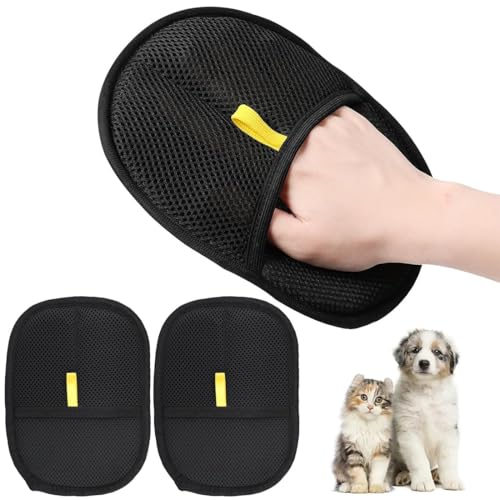 JYNXOR 2 Pcs Manopla Quita Pelos Mascota, Pet Hair Remover, Double Sided Grooming Glove, Cepillo para Gatos Perros, Guantes de Eliminación Estática Reutilizables, Guantes de Aseo para Mascotas