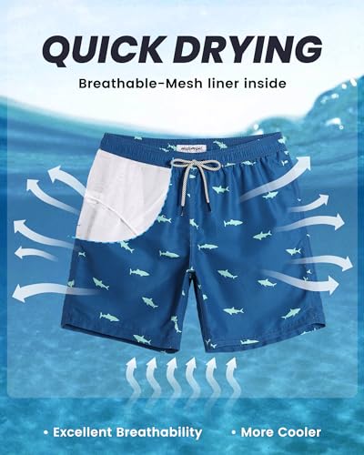 Maillot de bain rayé à séchage rapide doté de poches pratiques