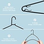 Black Plastic Hangers 50 Pack, Light Weight Durable Clothes Hangers G-Shape Standard Size Non-Slip Coat Hanger Adult Clothes Hangers for Laundry & Everyday Use -Slim & Space Saving - Image 3