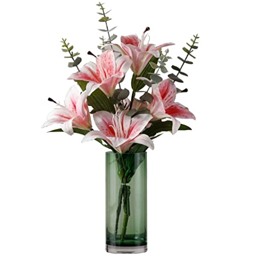 Flores artificiales Flores artificiales Flores artificiales Flor de lirio artificial Flor de seda Familia Hotel Escritorio Flor falsa Arreglo de boda Decoración del hogar Flores artificiales for exter