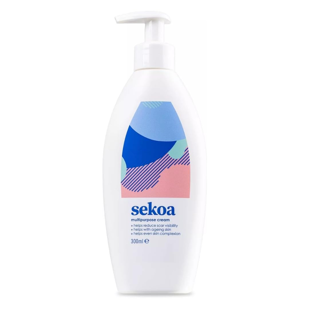Amazon Brand - Sekoa Multipurpose Cream 300ml | Face and Body Moisturiser | Helps Reduce Wrinkles and Fine Lines | Helps Reduce Scar Visibility | with Lavender, Chamomile, Calendula and Rosemary Oils