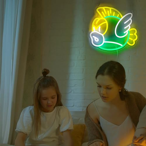 Image of Fish Neon Sign Led Light Up Sign For Gamer Bedroom Decor Hanging Wall Art Decor Teen Kid Birthday Gift Living Room Boys