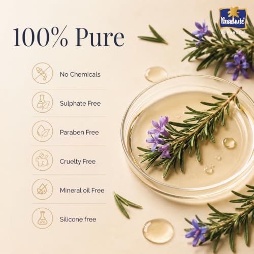 Image of Parachute Advansed Rosemary Essential Oil 30ml| 100% Pure | for Thick & Voluminous Hair | Moisturises dry hair, Reduces hair breakage, Improves hair Resilience, Promotes Healthy-Looking Hair