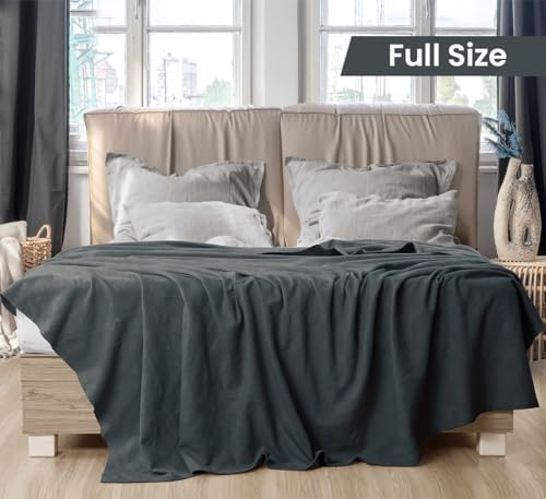 Image of Utopia Bedding 100% Cotton Thermal Blanket Smoke Gray Full Size Soft, Lightweight, Breathable, Cozy Spring and Summer Blankets for Bed, Home Room Decor Gifts for Women and Men (90x84 Inches)