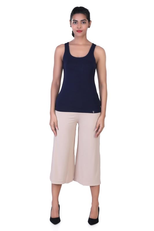 Image of Women's Viscose Calf-Length Palazzo Pants