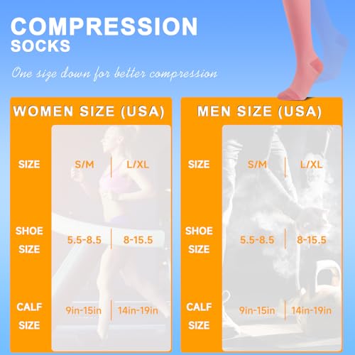 Image of bropite Compression Socks for Women &Men Circulation-Support Knee High Socks 20-30 mmhg-Best for Running,Medical,Nurse,Travel