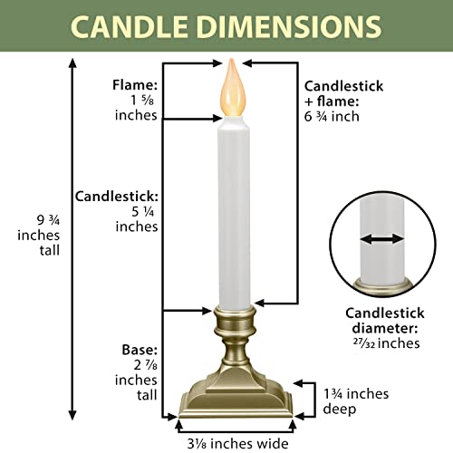 612 Vermont Battery Operated Led Window Candles With Flickering Amber Flame, Automatic Timer, 9.75 Inches Tall, Vt-1206P (Pack Of 4, Pewter) #TOP2