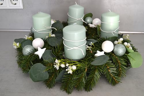 Adventskranz künstlich grün 40 cm Weihnachten Advent Gesteck...