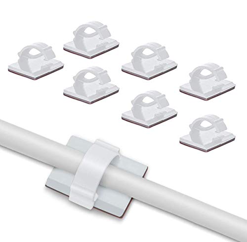 Elfcam – Verstelbare kabelclips, zelfklevend, voor kabelbeheer met glasvezelkabel, kabelbevestiging en kabel in huis of kantoor (30 stuks).