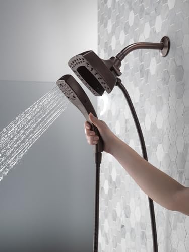 Delta Faucet 5-Spray In2ition 2-in-1 Dual Hand Held Shower Head with Hose, Magnetic Docking Handheld Shower Head, Venetian Bronze 58474-RB - image 8