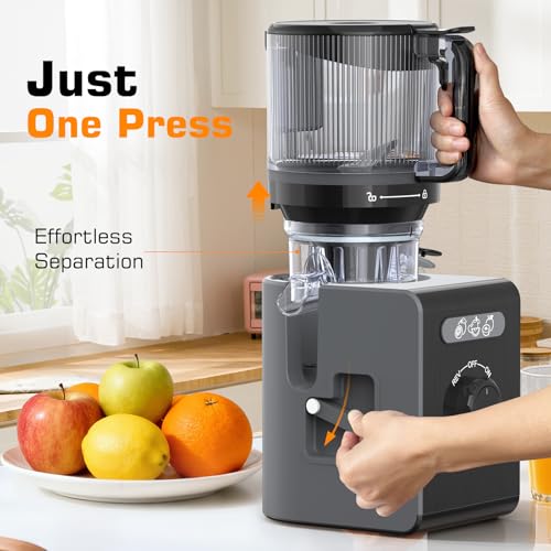 Image of Cold Press Juicer Machines with 6.5 inch Large Feed Chute, Juicer for Whole Vegetables & Fruits, High Juice Yield (Black)