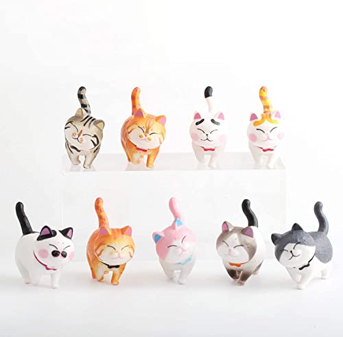 ネコ グッズ 猫 動物 フィギュア セット ミニ 猫の置物 モデル 誕生日 パーティープレ ゼントルームの装飾 車内装飾 ガーデンオーナメント 置物 インテリア おしゃれ 癒しグッズ 猫グッズ人気 9個セット