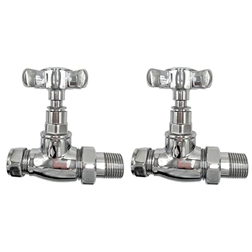 Image of BETTERathrooms.com Chrome Traditional Straight Radiator Valves
