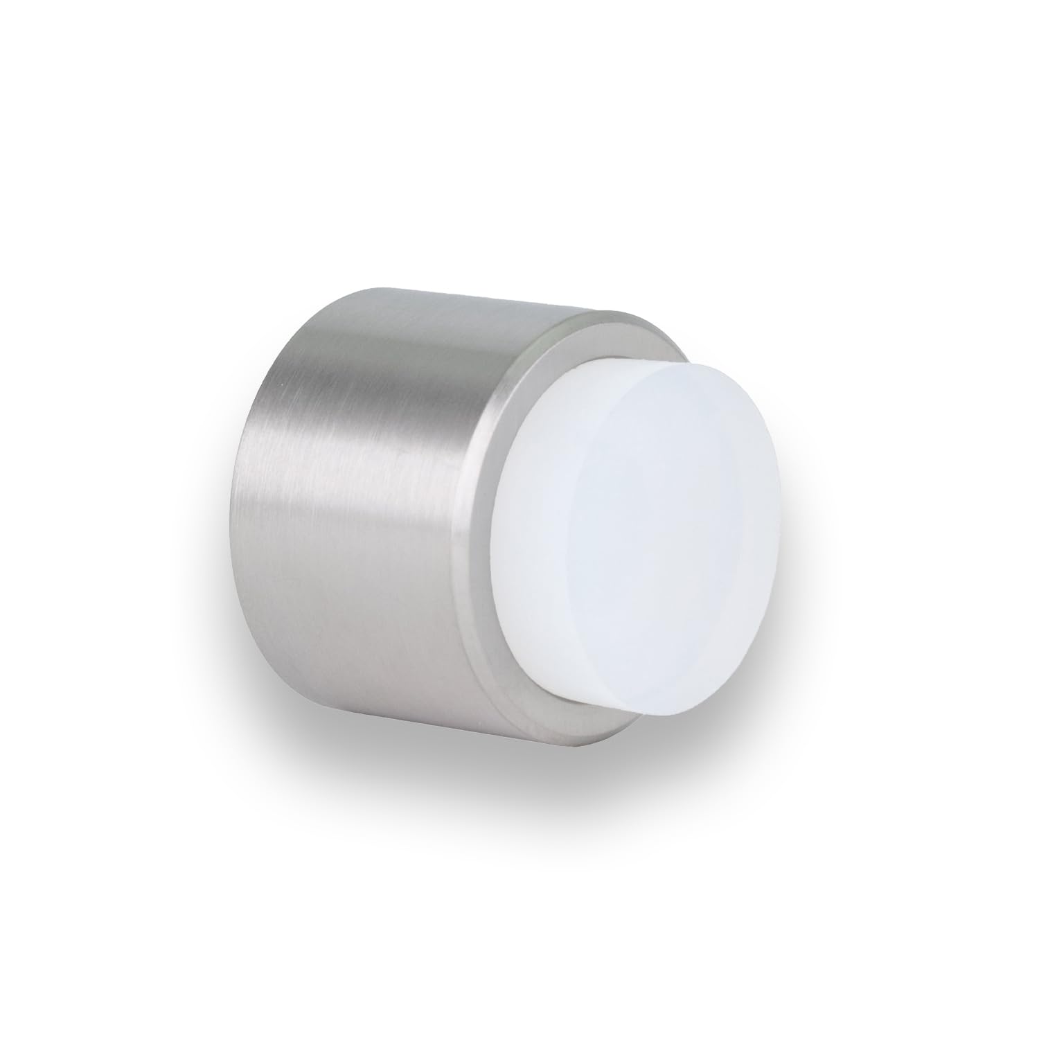 EVI Herrajes | Tope de Puerta Adhesivo para Pared | Ø28x28mm | Goma Blanca | Acero Inoxidable | Acabado Mate | Gran Adhesión | 100% Funcional | Mod. I-198/28-BTPMAM