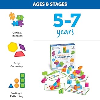 Learning Resources STEM Explorers Brainometry - 34 Pieces, Ages 5+ STEM Toys for Kids, Brain Teaser Toys and Games, Kindergarten Games
