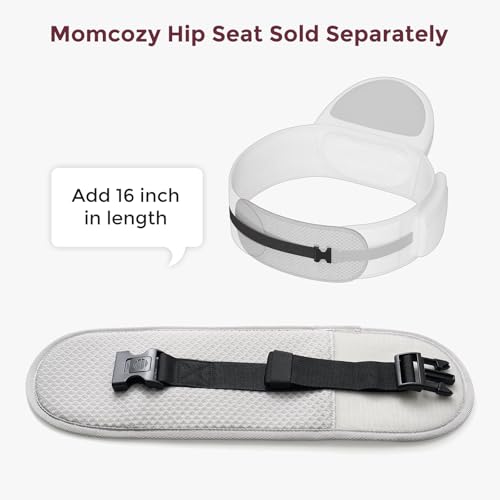 Image of Momcozy Hip Carrier Belt Extender - Compatible with Momcozy Move2Fit Hip Carrier, Extends Waist Band up to 61 inch for Plus Size Parents, Adjustable Fit, Soft & Breathable, Airmesh-Grey