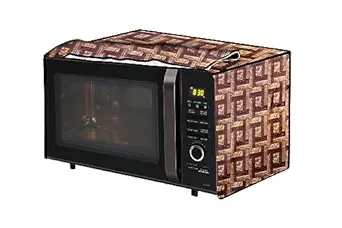 The Furnishing Tree PVC Waterproof Microwave Oven Cover compatible for Bajaj 23 L Convection (2310 ETC) Seamless Pattern Coffee