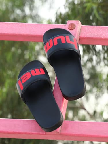 Image of hummel CHUNK MEN SLIDERS Comfortable Cushioned Sole Arch Support Durable Lightweight Flexible Trendy Style Flip flops and Slippers Slides for Men Daily use Chappal