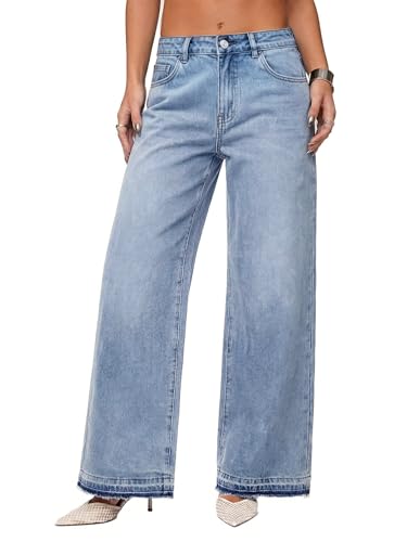EMMIOL High Waisted Baggy Jeans Women Tall Y2K Wide Leg Jean Blue - image 1