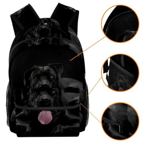 Sac de voyage décontracté compact motif chien noir couché 40cm - 3