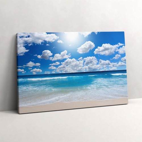 Plage et mer tableau sur toile pour salon lumineux esprit vacances