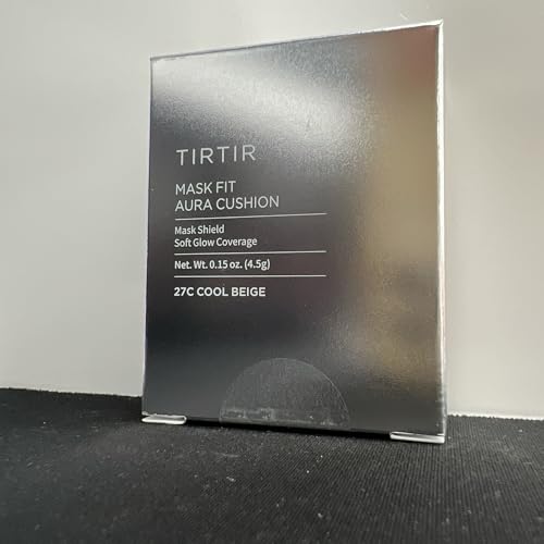 Image of TIRTIR Mask Fit Aura Cushion Foundation, Full coverage, Skin fit, Satin Glow Finish, Korean Cushion Foundation #27C COOL BEIGE| 4.5g