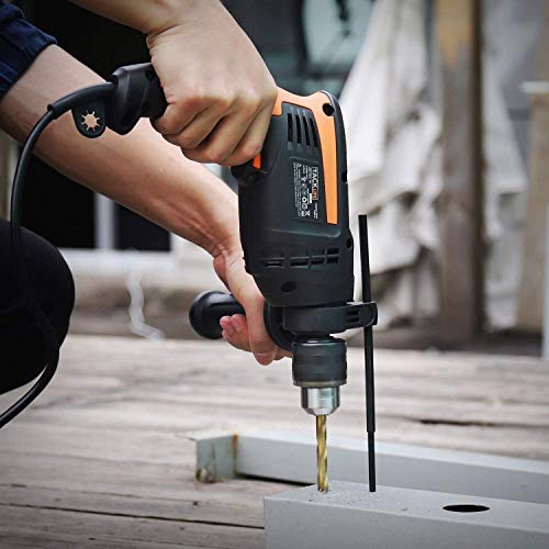 Hammer Drill, TACKLIFE Corded Drill 1/2 Inch, 2800RPM, 44800BPM Dual Drill Mode, Variable Speed Trigger, 360° Rotatable Handle, Speed Setting Knob for Wood, Steel, Masonry-PID01A