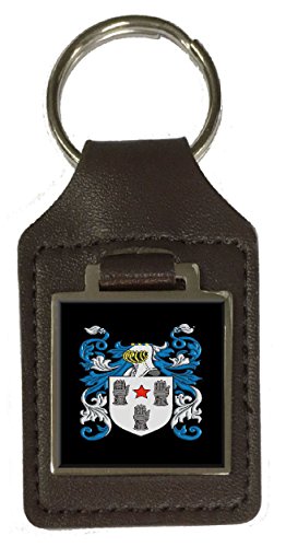 Porte-clés en cuir Malyn gravé avec votre blason de famille artisanal