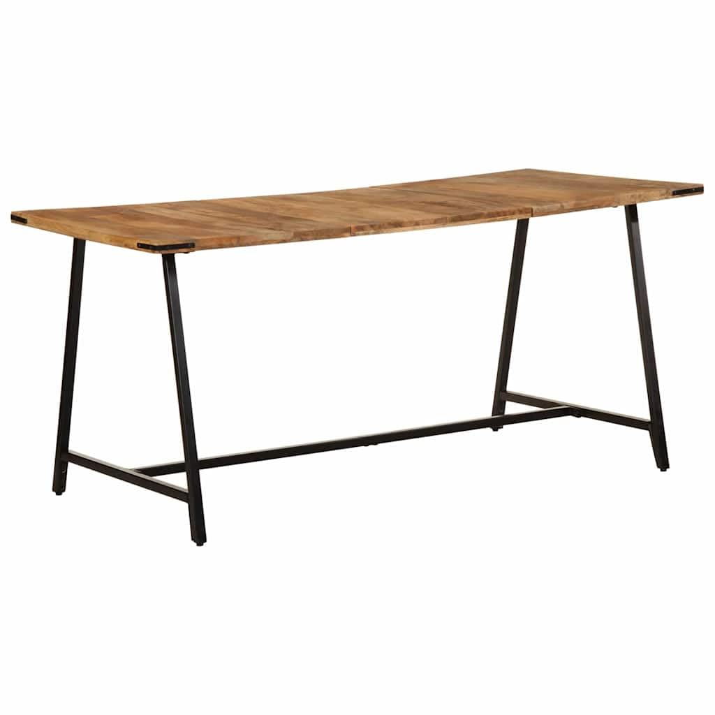 Table à manger en bois de manguier massif et fer au design industriel