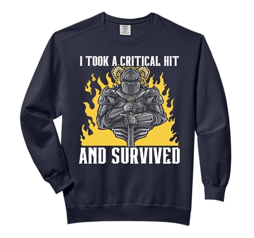 I Took A Critical Hit RPG Gaming D20 Games Funny RPG Gamer Comfort Colors Adult Sweatshirt