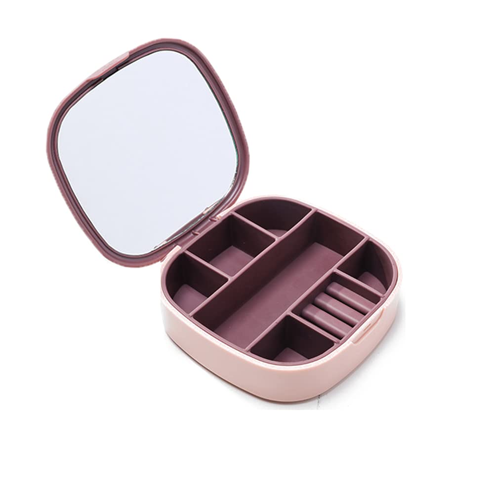 Ikaar Girls Pink Jewellery Box Organiser Travel Jewellery Box With Mirror For Rings Earrings Necklace, Jewelry Gift Box Women