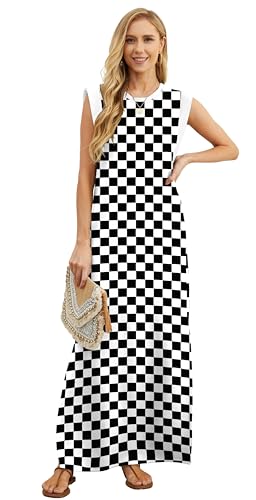 image for GRECERELLE Womens Summer Round Neck Loose Split Casual Long Maxi Vacat