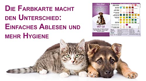 One+Step Urin Teststreifen für Katzen und Hunde 5 Stück I Schnelltest zur Prüfung von 10 Gesundheitswerten I Haustier Schnelltest I Tierurinanalyse I Veterinär Test
