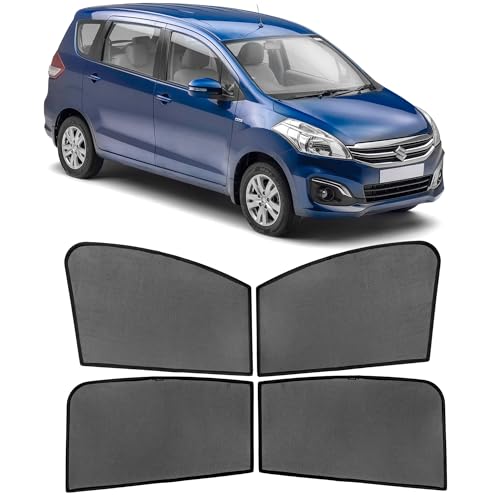 Image of Autostory Custom Fit Black Mesh Car Sunshade for Ertiga 2012-2018 | UV & Heat Protection Car Window Curtains | Privacy Car Sun Shade | Breathable Vehicle Specific Side Window Shades