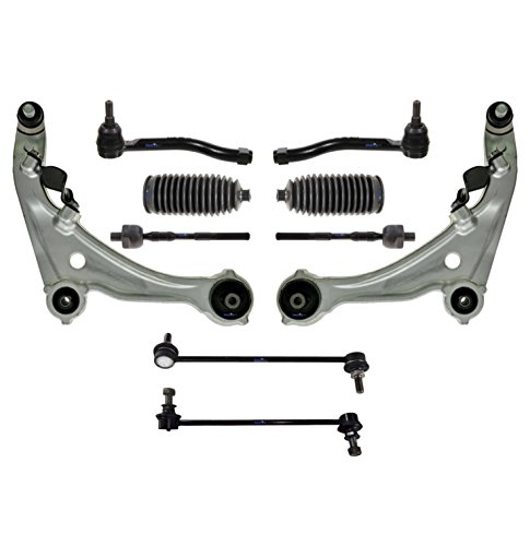 10 Pc Complete Suspension Lower Control Arm With Ball Joints Rack & Pinion Bellow Boots Tie Rod Ends & Sway Bars #TOP26