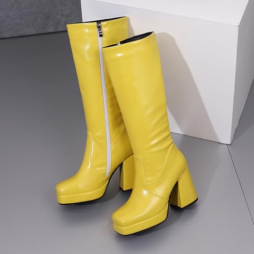 Boots knee high à plateforme Gicoiz avec bout carré confortable