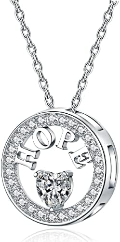 Collana In Argento Sterling Con Pietre CZ Pendente HOPE