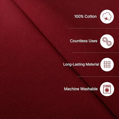 Image of Luxury Dinner Napkins Set of 6-100% Heavy Cotton 400 Thread Count Cloth Napkins 22x22 Inch - Soft & Reusable Premium Table Napkins for Restaurant, Hotel & Home Dining - Burgundy