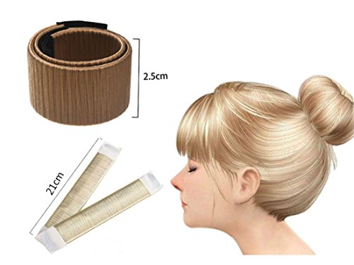 AKOAK Máquina de fazer coque de cabelo, French Twist Donuts Magic DIY, marrom escuro, pacote com 2